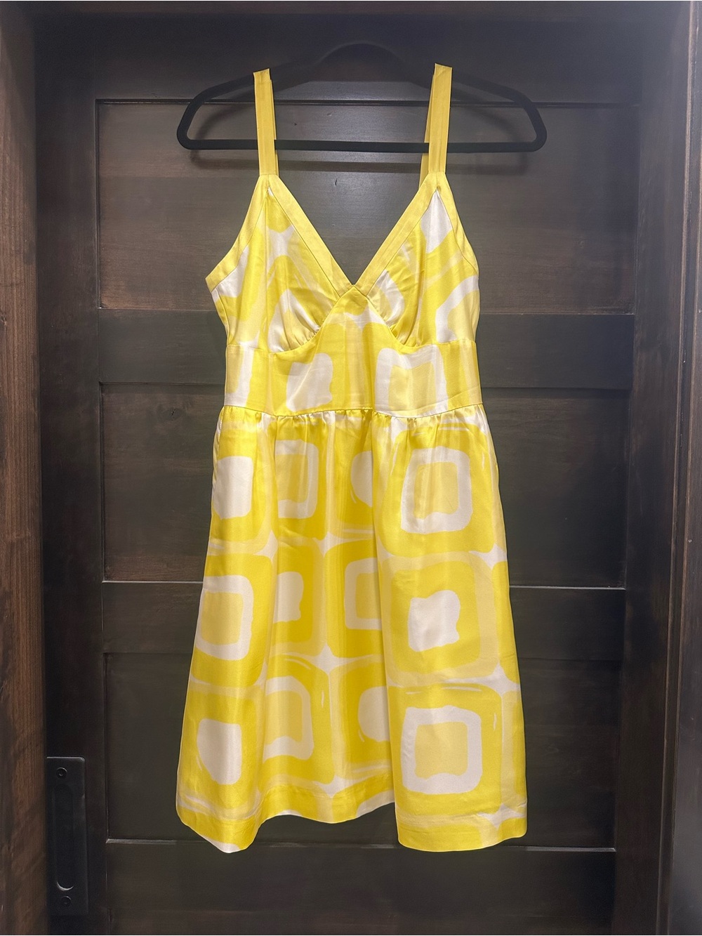 Banana Republic Yellow and White Geometric Dress
